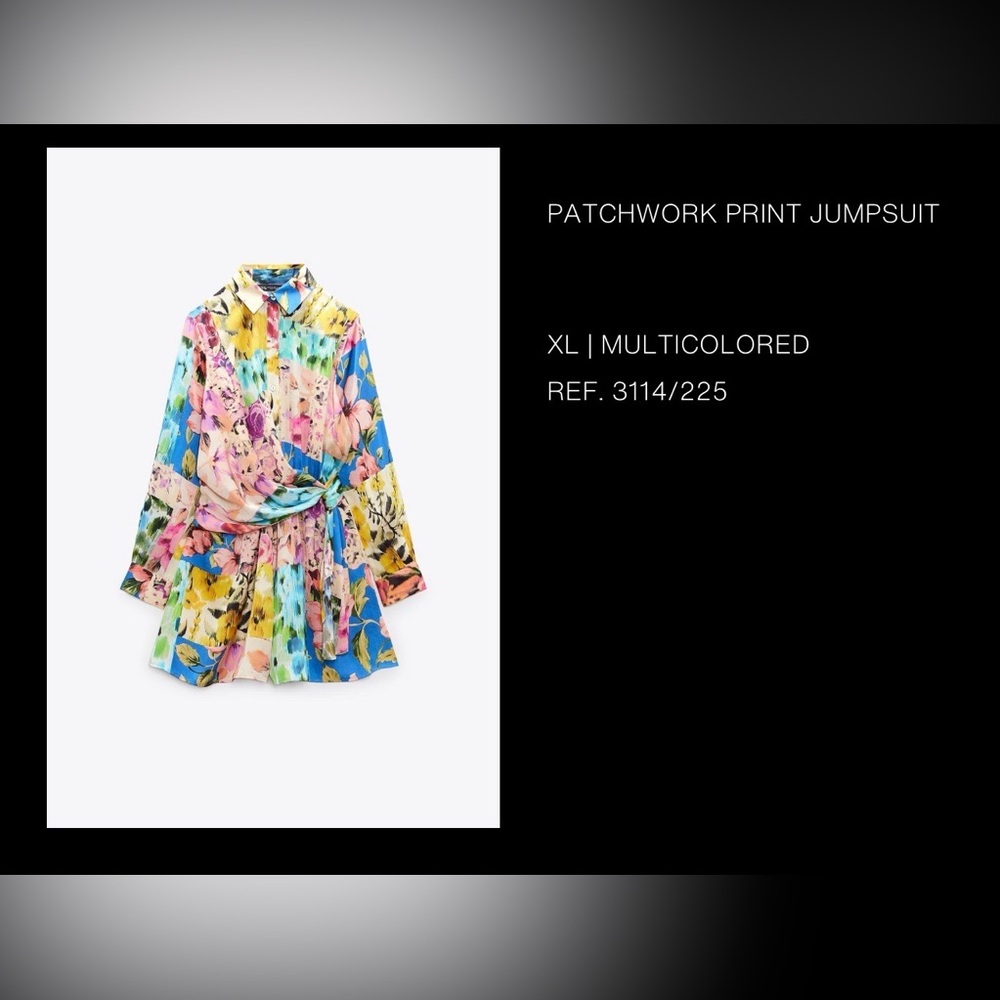 Zara Floral Multicolor Long Sleeve Dress - Picture 2 of 2